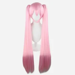 Anime Rosa Hatsune Miku Maid Cosplay Kostym Outfit Peruk Dam Fancy Dress Endast Peruk One Size> Peruker