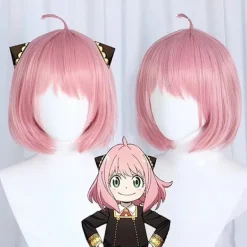 Anime Spy X Family Anya Forger Girls Rosa Cosplay Peruker Hår Acc> Peruker
