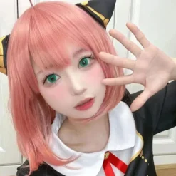 Anime Spy X Family Anya Forger Girls Rosa Cosplay Peruker Hår Acc><noscript><img width=