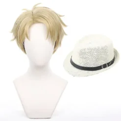 Anime Spy X Family Loid Forger Cosplay Peruk Mössa Ljusblond Kort Hår Twilight Anya Forger Fars Tillbehör Halloween Fest Prop> Peruker