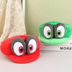 Anime-spel Mario Odyssey Plyschhatt Nyhet Grön Röd Keps för Cosplay Kostym Halloween Födelsedagspresenter [DB] Green> Huvudbonader