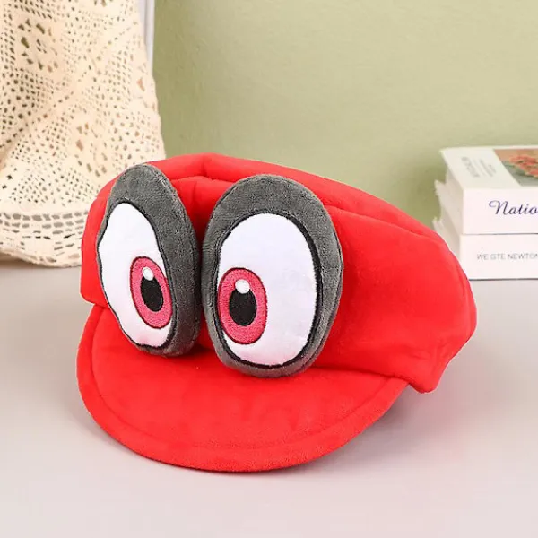 Anime-spel Mario Odyssey Plyschhatt Nyhet Grön Röd Keps för Cosplay Kostym Halloween Födelsedagspresenter> Huvudbonader