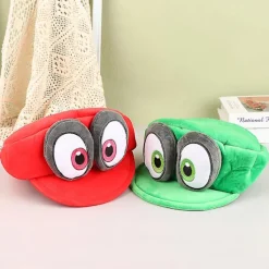 Anime-spel Mario Odyssey Plyschhatt Nyhet Grön Röd Keps för Cosplay Kostym Halloween Födelsedagspresenter><noscript><img width=
