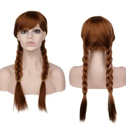 Anna Prinsessa Cosplay Peruk Elsa Kostym Peruker för Flickor Kvinnor-XF29-> Peruker