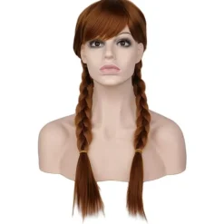 Anna Prinsessa Cosplay Peruk Elsa Kostym Peruker för Flickor Kvinnor-XF29-><noscript><img width=