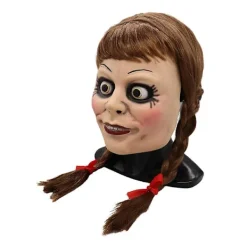 Annabelle Full Mask Långt Hår Horror Cosplay Maskeraddräkt Kostymrekvisita><noscript><img width=