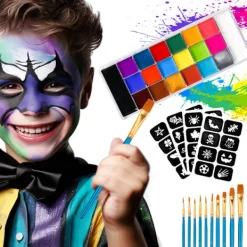 Ansikte Kropp Färg Palett Olje Smink Set 20 Färger SFX Halloween Fest Målning med 10 st Konstnär Paintbrushes> Smink