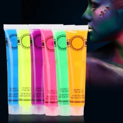 Ansikts- och kroppsmålningsglödkit Set med 24 tuber 6 färger Konstfest Fancy Cosplay Makeup><noscript><img width=