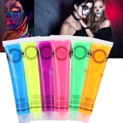 Ansikts- och kroppsmålningsglödkit Set med 24 tuber 6 färger Konstfest Fancy Cosplay Makeup><noscript><img width=