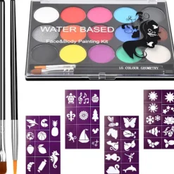 NeunWolken Ansiktsfärgsats, Barnens sminkpalett, Lämplig för musikfestivaler, fester, Halloween, rollspel> Smink