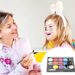 NeunWolken Ansiktsfärgsats, Barnens sminkpalett, Lämplig för musikfestivaler, fester, Halloween, rollspel><noscript><img width=