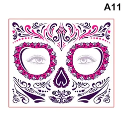 Ansiktsmakeup Klistermärke Special Vattentät Ansiktstatuering Dödens Dag Skalle Ansikte Utklädnad Halloween Temporära Tatuerings Klistermärken> Smink