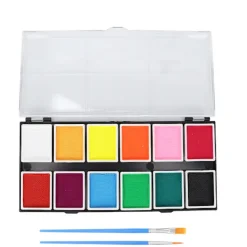 Ansiktsmålningskit 12 Färger Kosmetisk Kvalitet Snabbtorkande Lätt Att Rengöra DIY Hudmålning 120g 120ml Pasta> Smink