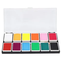 Ansiktsmålningskit 12 Färger Kosmetisk Kvalitet Snabbtorkande Lätt Att Rengöra DIY Hudmålning 120g 120ml Pasta><noscript><img width=