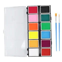 Ansiktsmålningskit 12 Färger Kosmetisk Kvalitet Snabbtorkande Lätt Att Rengöra DIY Hudmålning 120g 120ml Pasta><noscript><img width=