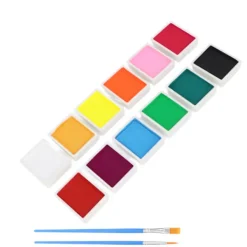 Ansiktsmålningskit 12 Färger Kosmetisk Kvalitet Snabbtorkande Lätt Att Rengöra DIY Hudmålning 120g 120ml Pasta><noscript><img width=