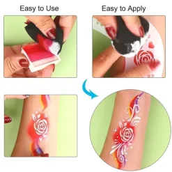 Ansiktsmålnings-svampar Ansiktsmålning Svarta svampar Hög densitet För konstverk och kroppsmålning (10 kronblad><noscript><img width=