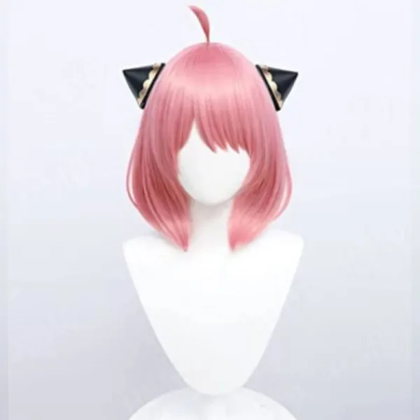 no brand Anya Forger Cosplay Peruk Anime Peruk HSIU Rosa Kort Hår zy Rosa> Peruker