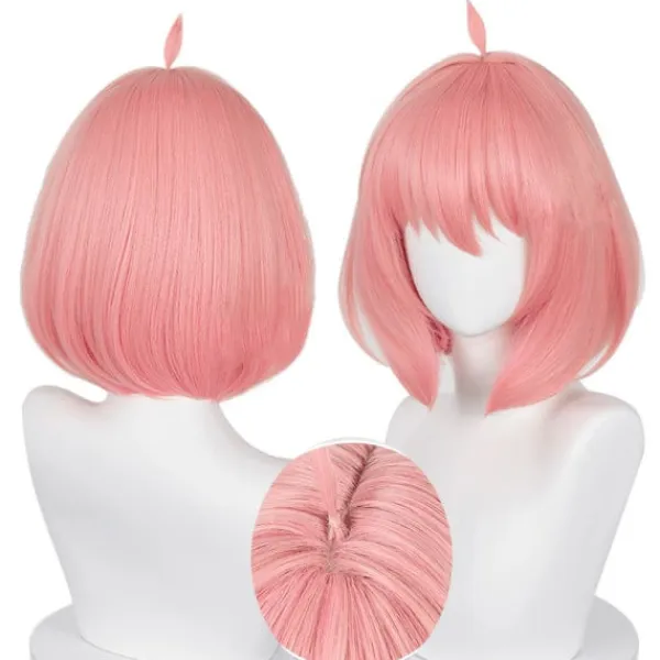 no brand Anya Forger Cosplay Peruk Anime Peruk HSIU Rosa Kort Hår zy Rosa> Peruker
