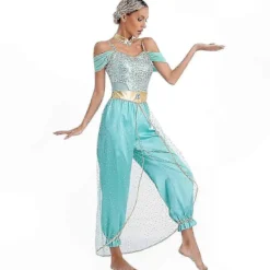 Arabisk Prinsessa Kostym för Kvinnor Bollywood Inspirerad Ädelsten Jumpsuit Magdans Outfit_Billiga Gåvor 4XL><noscript><img width=