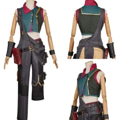 Arcane: League of Legends Ung Jinx Powder Cosplay Kostym+Halsband Rollspel Endast Kostym Women L> Dräkter