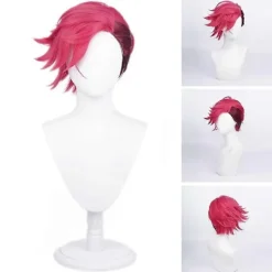 Arcane Vi Cosplay Peruk Värmebeständigt Hår Kvinnor Flicka Anime Kort Rött Partyhår> Peruker