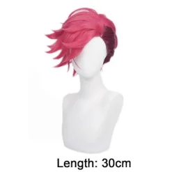 Arcane Vi Cosplay Peruk Värmebeständigt Hår Kvinnor Flicka Anime Kort Rött Partyhår><noscript><img width=