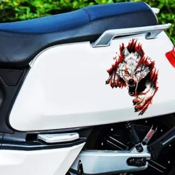 Arg Varg Bilsticker, Varg Bilsticker 3D Bil Varg Huvud Sticker><noscript><img width=