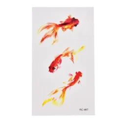 Ark med falska tatueringar 3D Guldfisk Vattentät Temporär Tatuering Guldfisk Flicka Tatto Klistermärken Flash Tatuering> Smink
