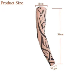 Arm Tatueringsärmar, 6-pack Män Fake Temporary Tatuering Nylon Armstrumpor Elastisk Biker Sleevelet För Halloween><noscript><img width=
