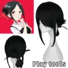 AVEKI Anime Cos peruk för Cosplay Shinomiya Kaguya Naturlig Mjuk Hög Temperatur Tråd Flickor Cosplay Klä Upp Kostym Tillbehör, Svart-48> Peruker