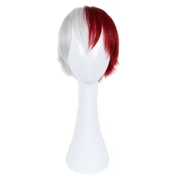 AVEKI Anime My Hero Academia Todoroki Shoto Cosplay Multi-Color Peruk, med lugg inklusive värmetålig för vuxen, röd-485><noscript><img width=