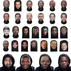Avtagbar Ansiktsskydd Balaclava Ansiktsskydd med Ansikte för Barn Tonåringar Män Kvinnor Andningsbar Cosplay Prank Mask> Masker
