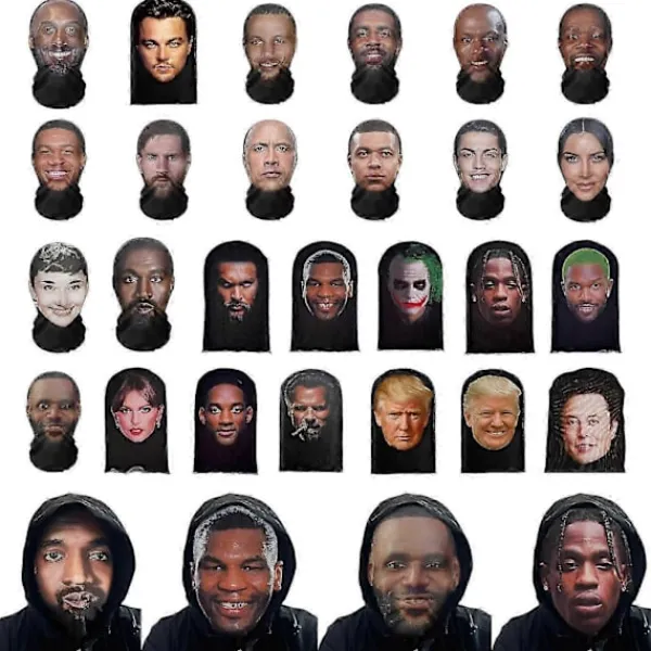 Avtagbar Ansiktsskydd Balaclava Ansiktsskydd med Ansikte för Barn Tonåringar Män Kvinnor Andningsbar Cosplay Prank Mask> Huvudbonader