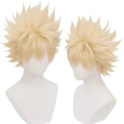 Bakugou Katsuki Peruk Blond Peruker Med Lugg Cosplay Prop Anime Kostym Rekvisita För Manga Anime My Hero Academia><noscript><img width=