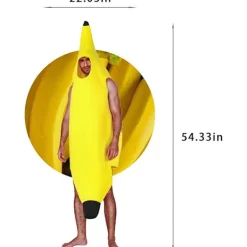 Banan-dräkt för vuxna och barn, enkel gruppdräkt för Halloween, julfester> Dräkter
