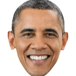 Barack Obama (Leende) Kändismask, Platt Kort Ansikte Kvalitetsgåvor> Masker