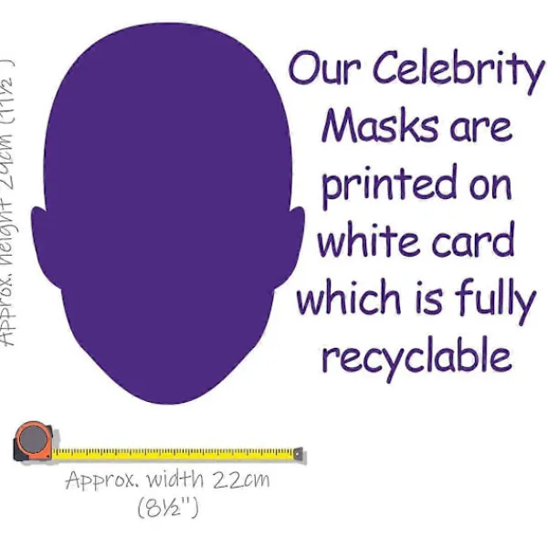 Barack Obama (Leende) Kändismask, Platt Kort Ansikte Kvalitetsgåvor> Masker