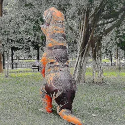 Barn & Vuxen Dinosaurie Uppblåsbar Cosplay Kostym Tyrannosaurus Rex Anime Tecknad Fest Klänning Upp Halloween Kostym - Perfekt> Dräkter