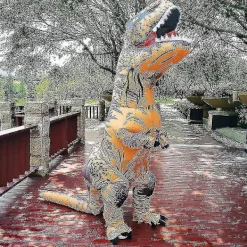 Barn & Vuxen Dinosaurie Uppblåsbar Cosplay Kostym Tyrannosaurus Rex Anime Tecknad Fest Klänning Utklädnad Halloween Viktminskning - Perfekt><noscript><img width=