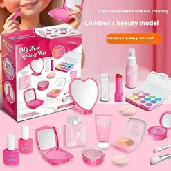 Barn Låtsas Sminkset 11 Delar Kosmetikakit Leksak Rollspel Skönhetstillbehör[D]><noscript><img width=