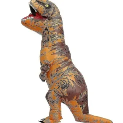 Barn och vuxna dinosaurie uppblåsbar cosplay kostymer T-rex anime tecknad film festklänning kostymer Halloween kostym lila><noscript><img width=