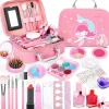 Barn smink leksak flickor, 20 st sminkväska, rosa sminkset leksak bästa present till flicka Bekväm> Smink