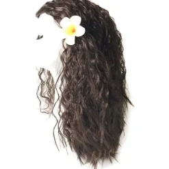 Barnflickor Animie Polynesisk Prinsessa Moana Peruker Hawaiiansk Cosplay Party Kostym Hår Fancy> Peruker