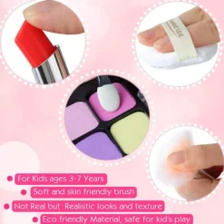 Barnmakeup Kosmetiska leksaker Set för flickor Småbarn Set för barn med kosmetikapåse Prinsessan Spela spel Jul Födelsedagspresenter Leksaker för><noscript><img width=