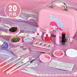 Barnmakeup Leksak Flickor, 20-dels Set, Rosa Makeup Set Bästa Presenten till Flickan> Smink
