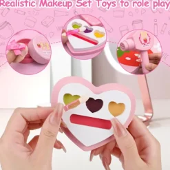 Barnsmink Leksak Flickor, 12-delat Sminkväska – Smink- & Frisörset för Rollspel, Lek och Present 3–5 år><noscript><img width=