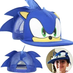 DAO Baseballkeps med Igelkott-tema, Sonic Cosplay Justerbar Kep Cartoon Ungdom Blå Kep för Festtillbehör DB> Huvudbonader
