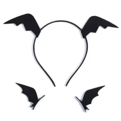 Bat Wing Pannband Hårklämma Set Halloween Huvudbonader Födelsedagsfest Hårrekvisita> Huvudbonader