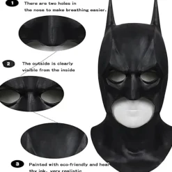 Batman Mask, Batman Kostym Halloween Karneval Maskerad Vuxen><noscript><img width=